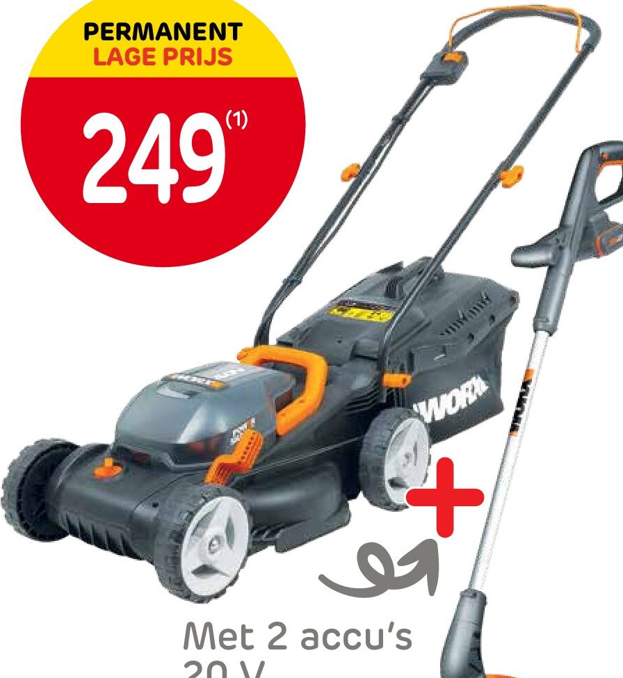 Grasmaaier + grastrimmer met accu WG927E