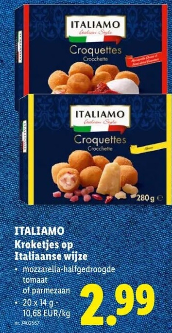Kroketjes op Italiaanse wijze