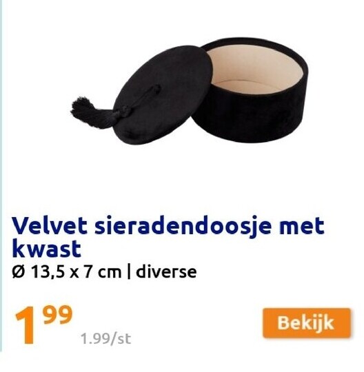 Velvet sieradendoosje met kwast