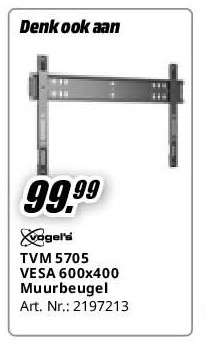TVM 5705 VESA 600x400 Muurbeugel