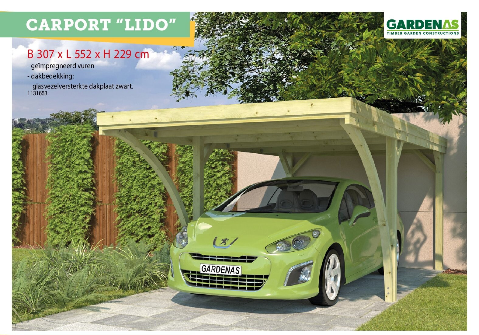 Gardenas Lido carport 307x552 cm