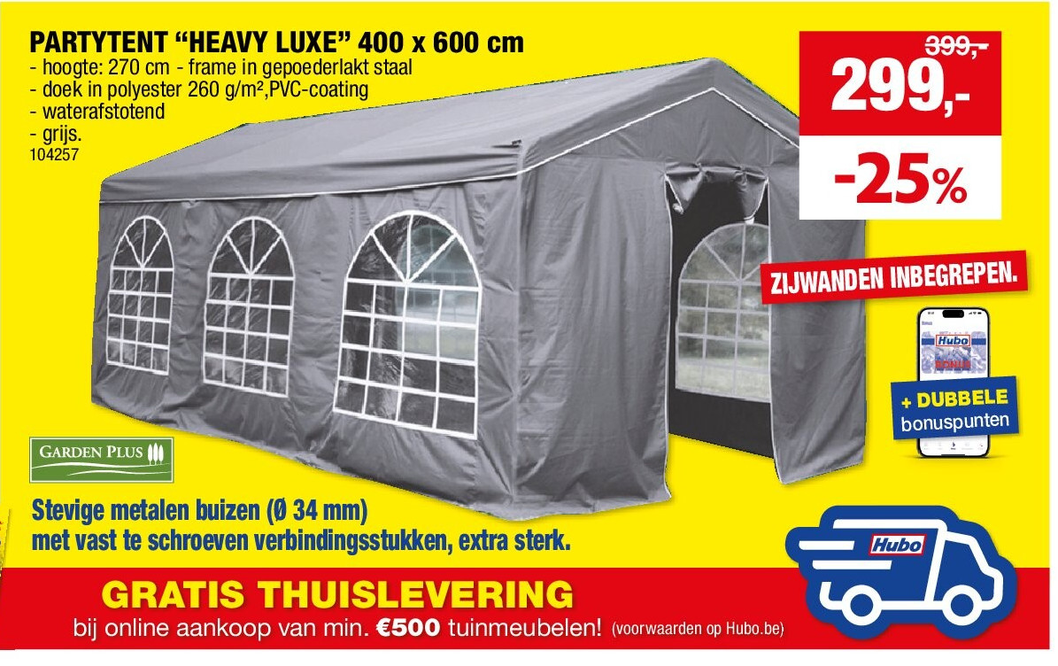PARTYTENT “HEAVY LUXE” 400 x 600 cm
