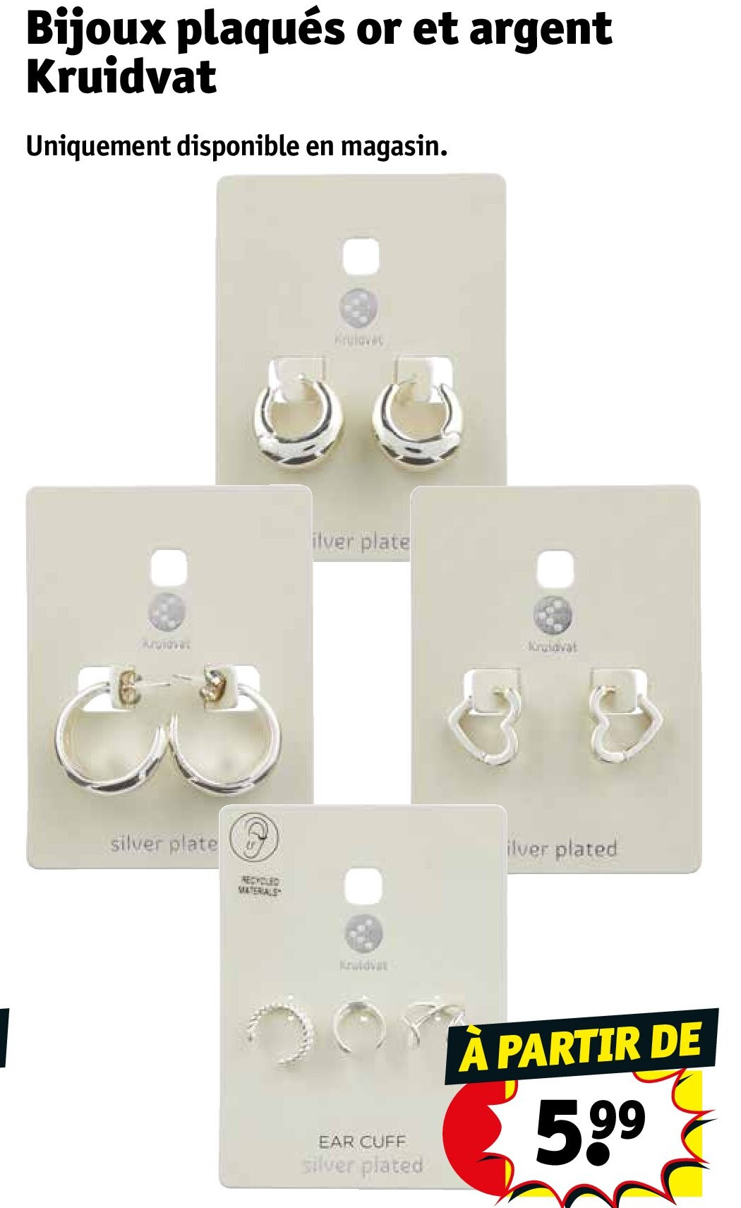 Bijoux plaqués or et argent Kruidvat