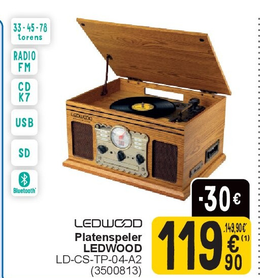 Platenspeler LEDWOOD