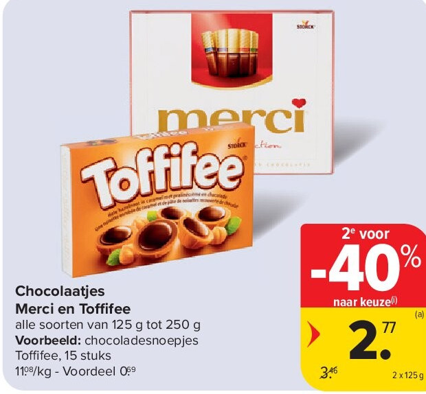 Chocolaatjes Merci en Toffifee