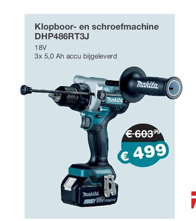 Klopboor- en schroefmachine DHP486RT3J