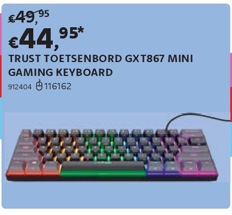 TRUST TOETSENBORD GXT867 MINI GAMING KEYBOARD