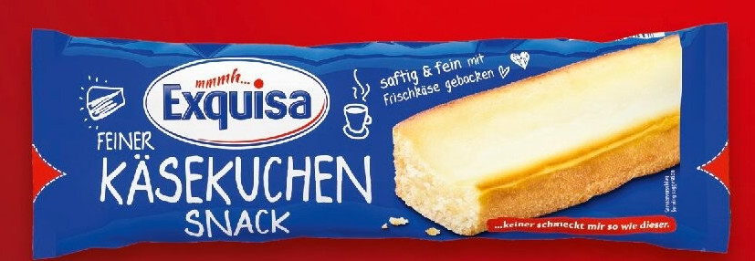 EXQUISA Käsekuchen-Snack versch. Sorten, 70-g-Packung