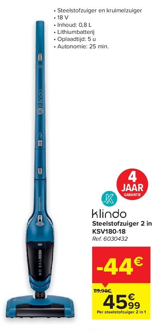 Steelstofzuiger 2 in 1 KSV180-18