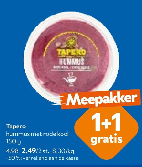 Tapero hummus met rode kool 150 g