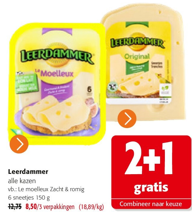 Leerdammer Le moelleux Zacht & romig 6 sneetjes 150 g