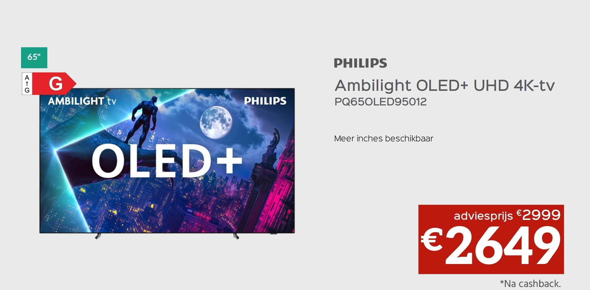 PHILIPS Ambilight OLED+ UHD 4K-tv PQ65OLED95012