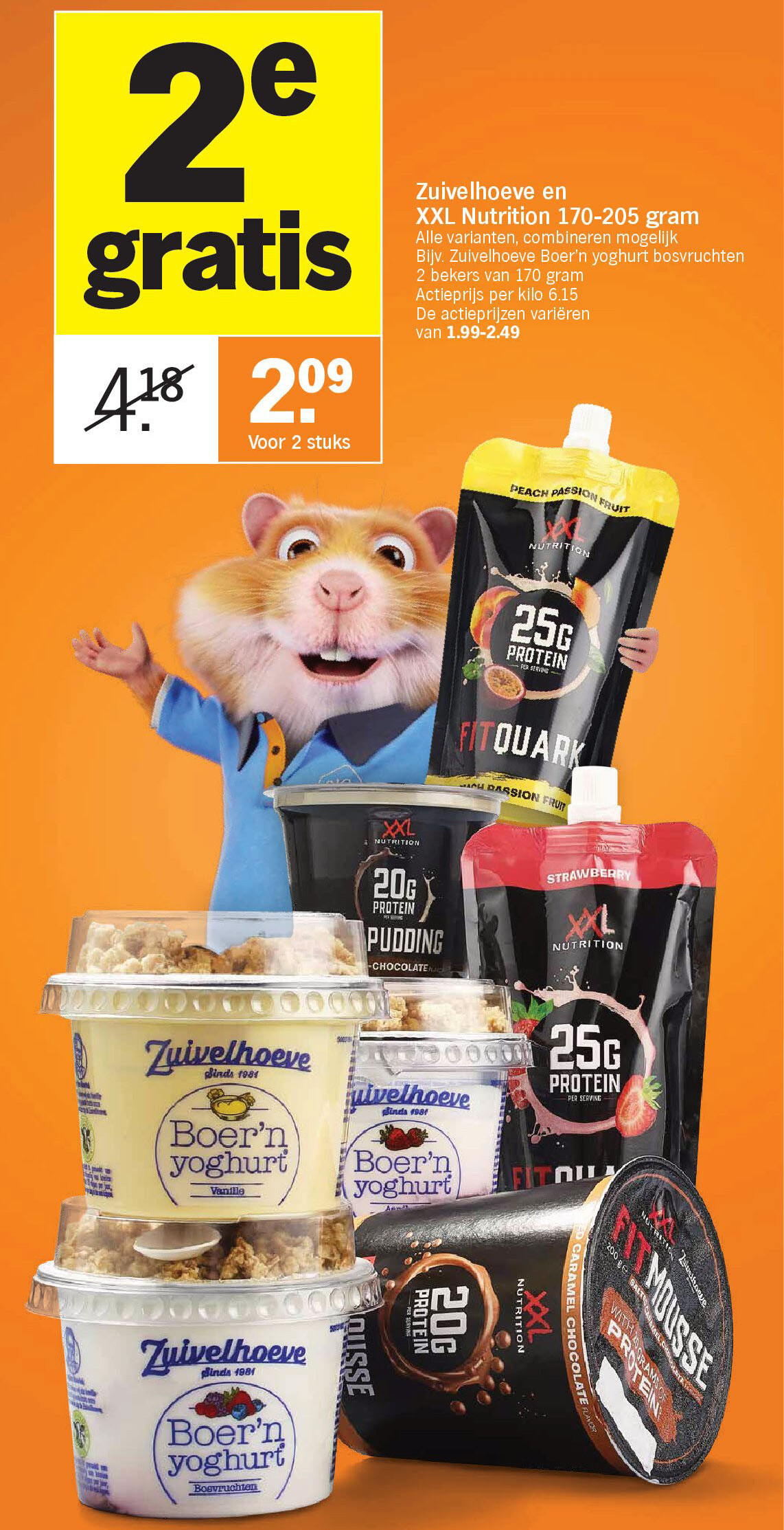 Zuivelhoeve en XXL Nutrition 170-205 gram