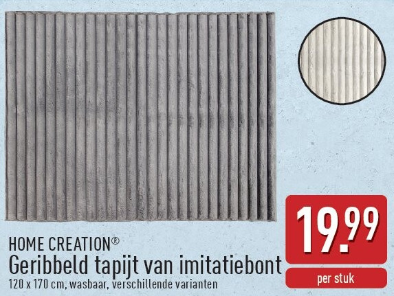 Geribbeld tapijt van imitatiebont