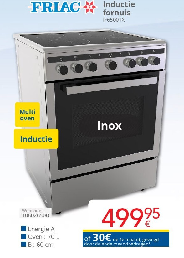 Friac Inductie fornuis