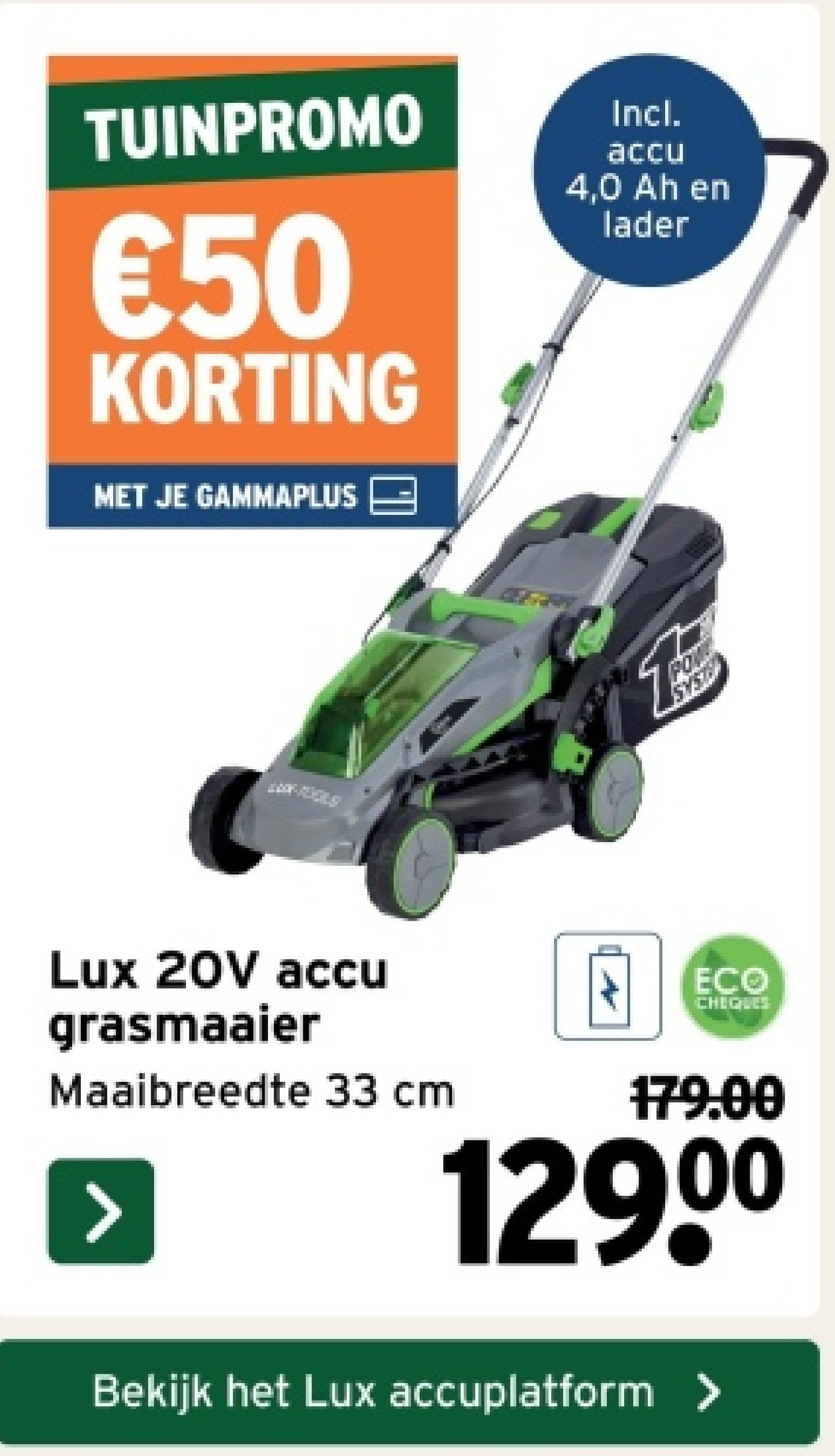 Lux 20V accu grasmaaier