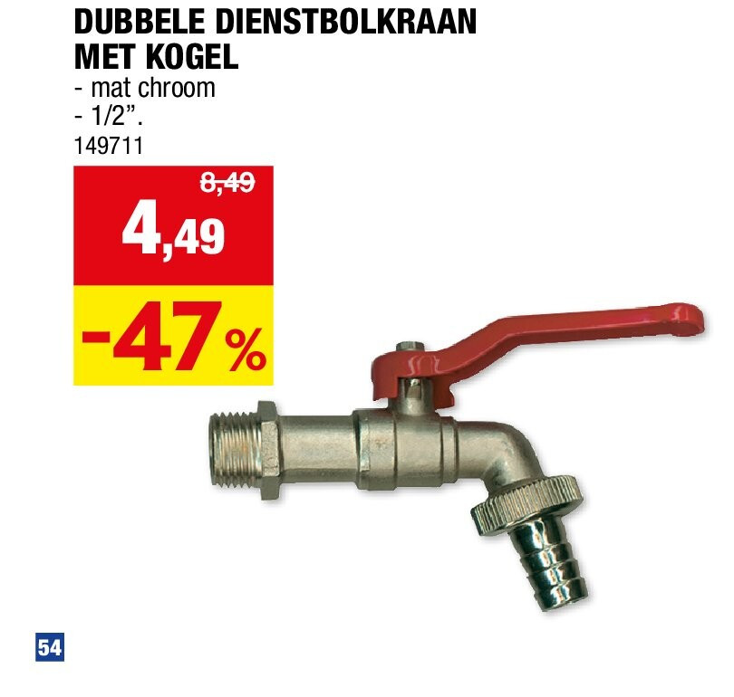 DUBBELE DIENSTBOLKRAAN MET KOGEL