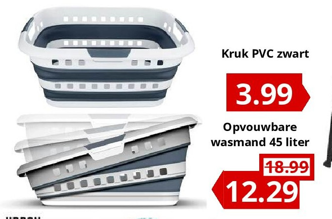 Opvouwbare wasmand 45 liter