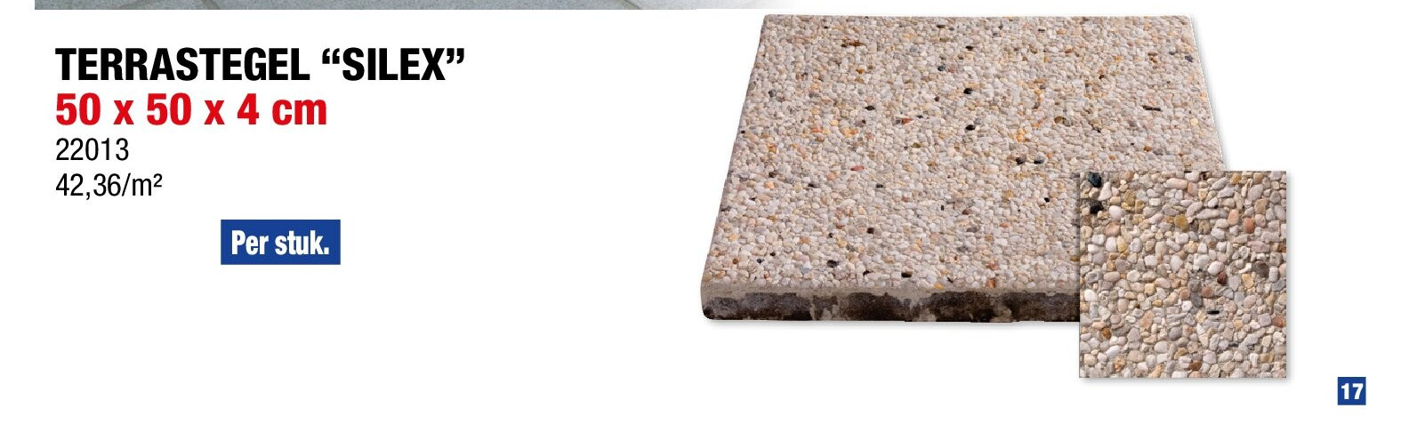 Silex terrastegel 50x50x4 cm 0,25m² beton wit