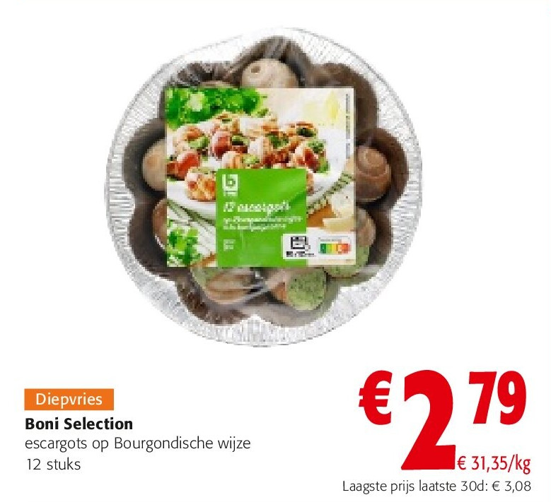 Boni Selection escargots op Bourgondische wijze 12 stuks