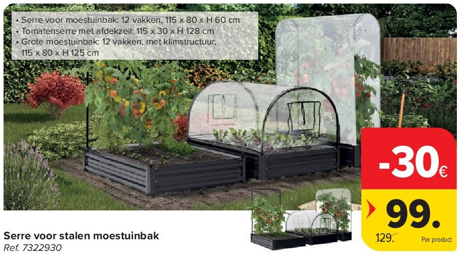 Serre voor stalen moestuinbak
