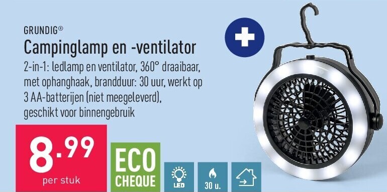 Campinglamp en -ventilator