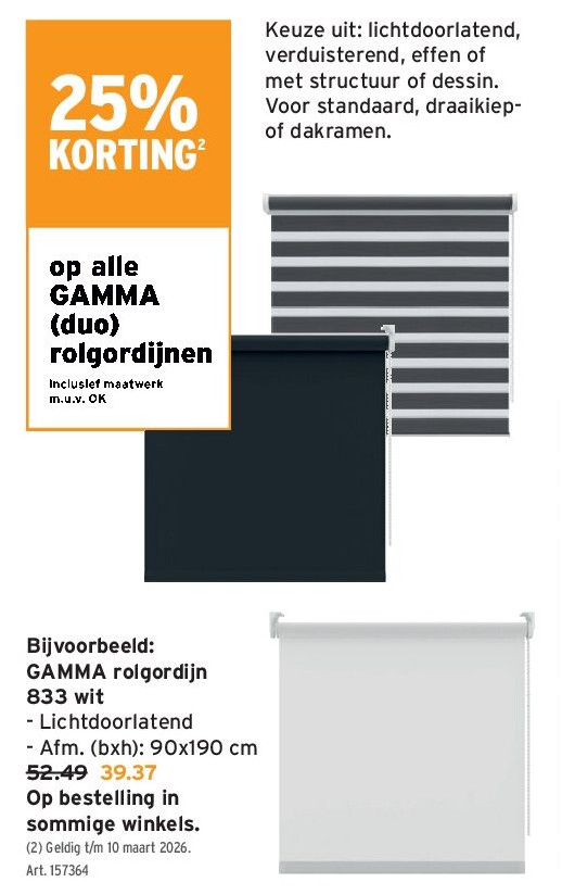 GAMMA rolgordijn 833 wit