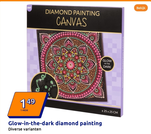 Glow-in-the-dark diamond painting