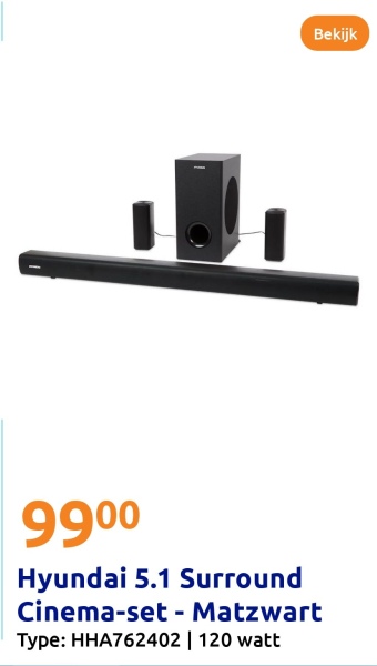 Hyundai 5.1 Surround Cinema-set - Matzwart