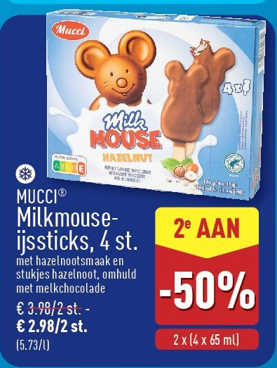Milkmouseijssticks, 4st.