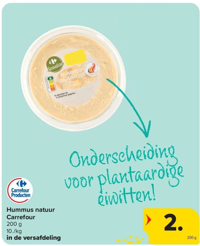 Hummus natuur Carrefour