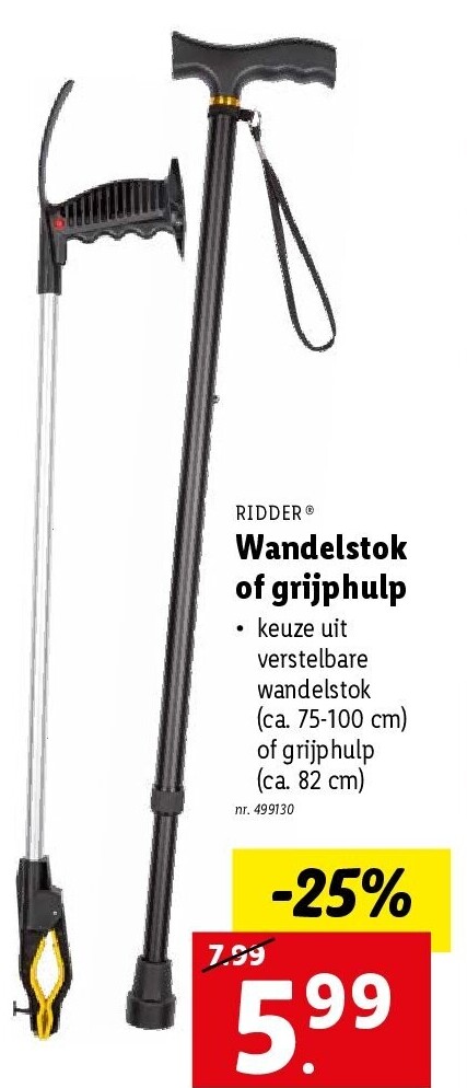 Wandelstok of grijphulp