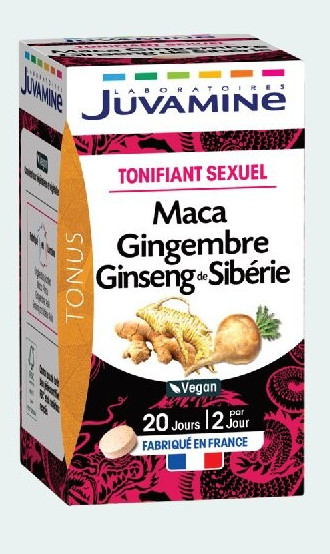 Tonifiant maca gingembre et ginseng de Sibérie Juvamine