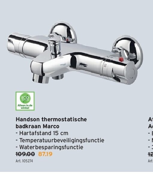 Handson thermostatische badkraan Marco