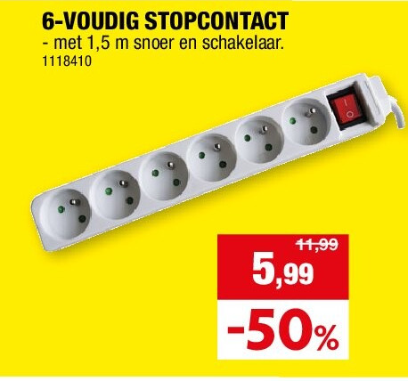 6-VOUDIG STOPCONTACT