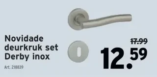 Novidade deurkruk set Derby inox