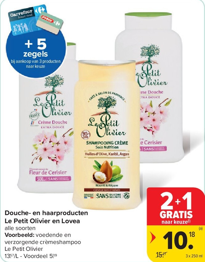 Douche- en haarproducten Le Petit Olivier en Lovea
