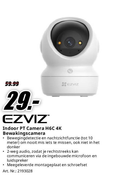 Indoor PT Camera H6C 4K Bewakingscamera