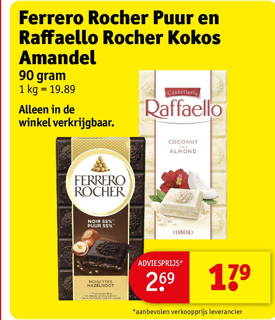 Ferrero Rocher Puur en Raffaello Rocher Kokos Amandel