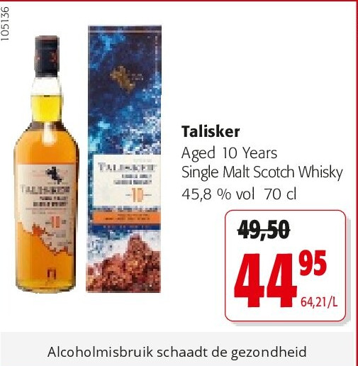 Talisker Aged 10 Years Single Malt Scotch Whisky 45,8 % vol 70 cl