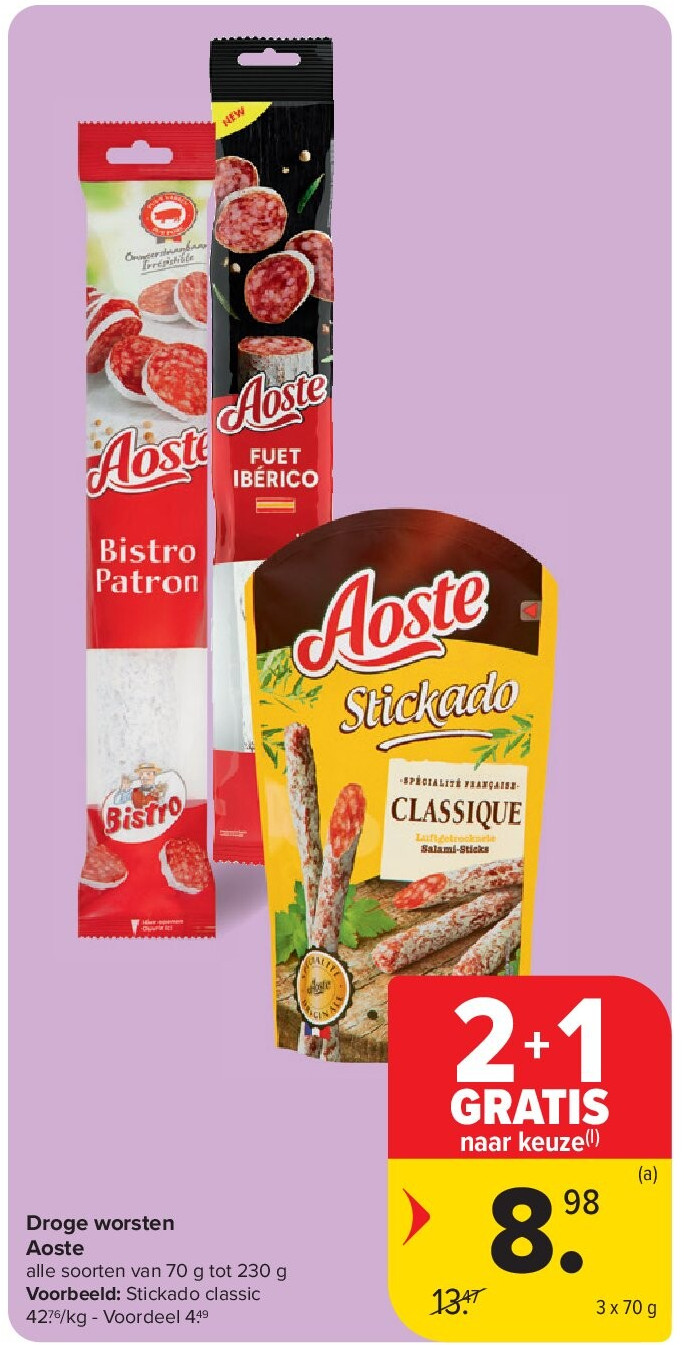 Droge worsten Aoste