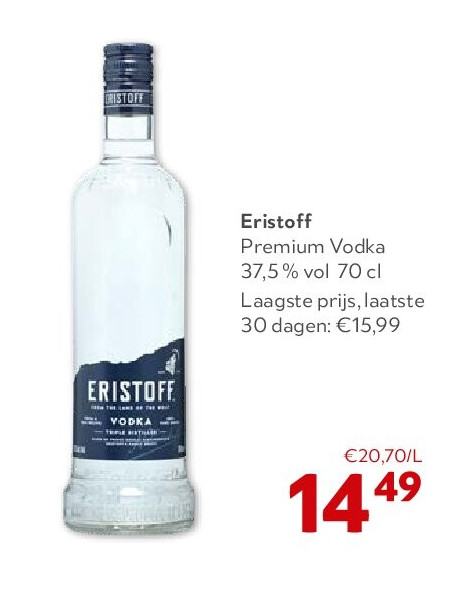 Eristoff Premium Vodka 37,5 % vol 70 cl