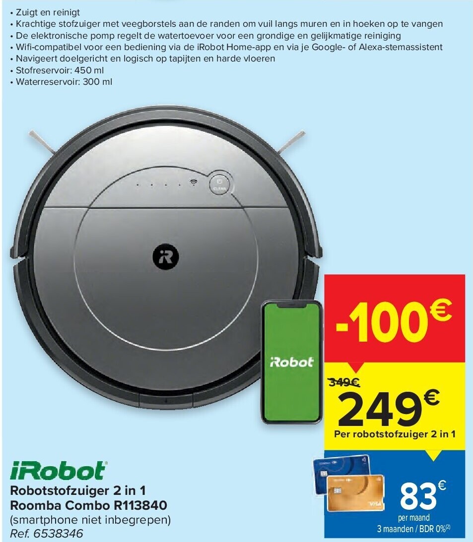 Robotstofzuiger 2 in 1 Roomba Combo R113840