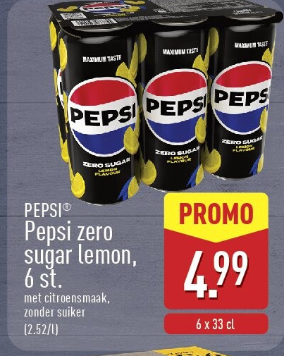 Pepsi zero sugar lemon, 6st.