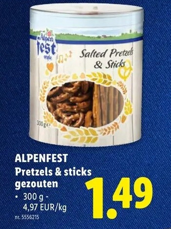 Pretzels & sticks gezouten
