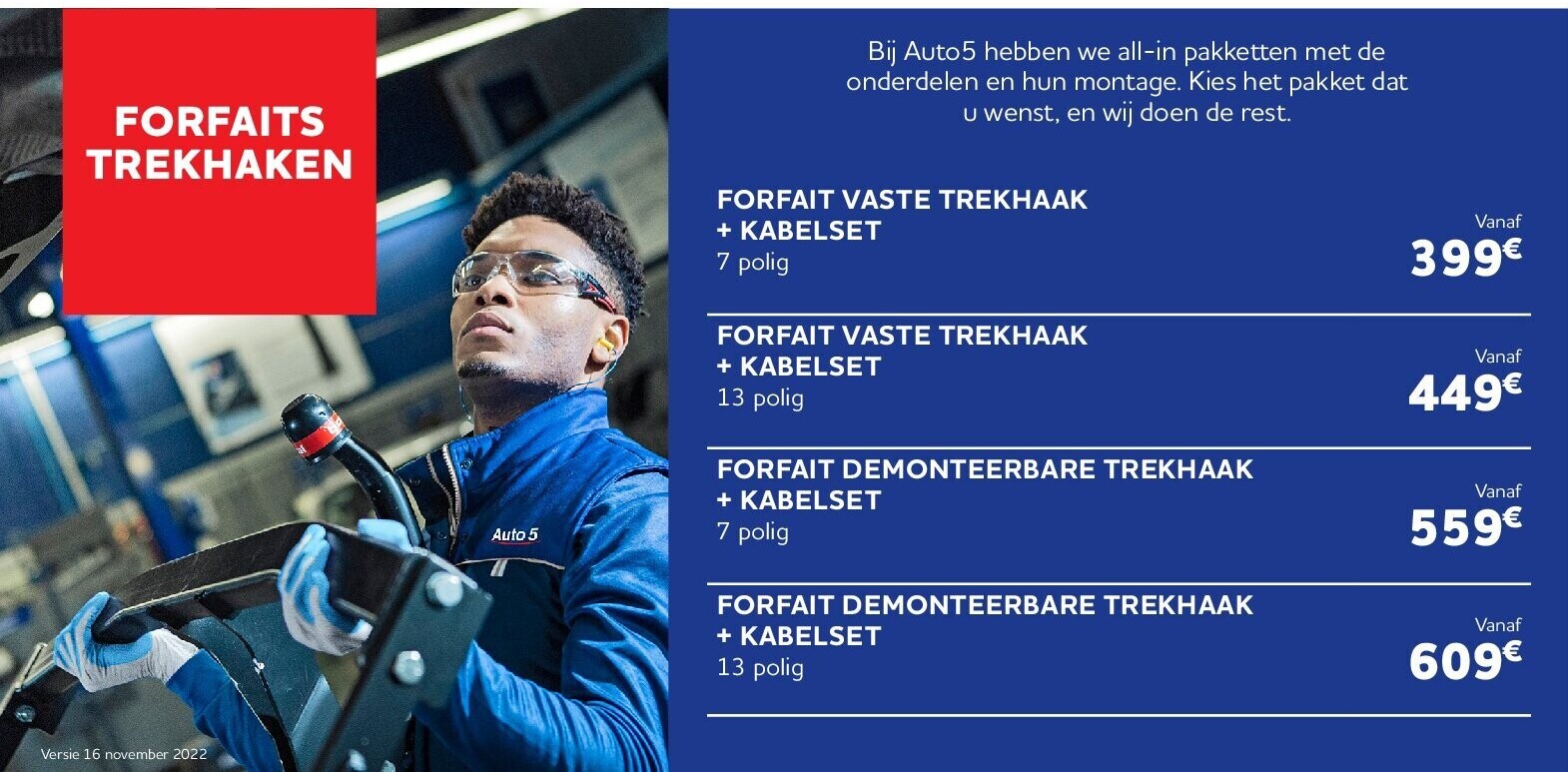 FORFAIT VASTE TREKHAAK + KABELSET