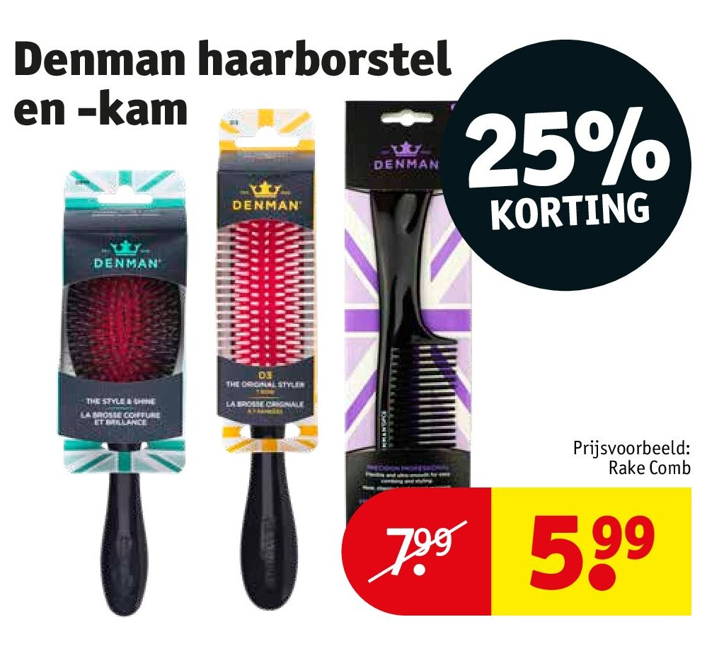 Denman haarborstel en -kam