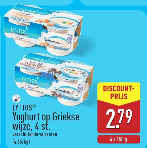 Yoghurt op Griekse wijze, 4 st.