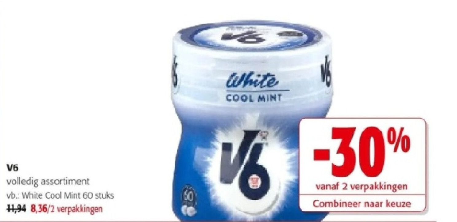 V6 hite Cool Mint 60 stuks