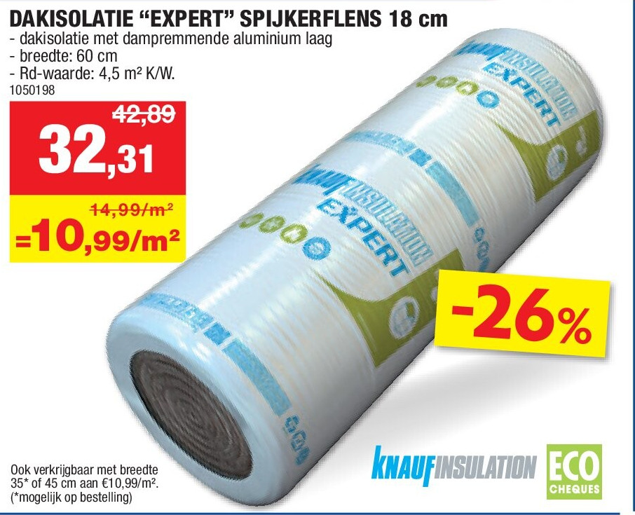 DAKISOLATIE “EXPERT” SPIJKERFLENS 18 cm